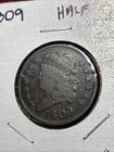 1809 Copper Classic Head Half Cent 1 2c - Ships Free 