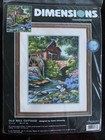 Old Mill Cottage Needlepoint Kit Nip 12x16 Flowers Swans Stream