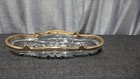 Vintage antique Gold Rimmed Relish Dish Pressed Glass Beautiful Design