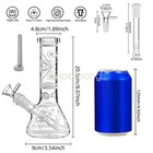 8 eye Fluorescent Glass Bong Glass Water Pipe Smoking Tobacco Beaker 14mm Filter