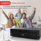 Pyle 750w Bluetooth Karaoke Amplifier 6 Channel Usb Aux Mic Echo System
