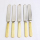 Lot Of 5 Antique Landers Frary Clark Silverplated Dinner Knives Bakelite Handles