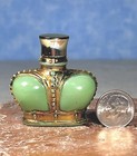 Vintage Green Crown Perfume Bottle Gold Top Wind Song 1 4oz Prince Matchabelli