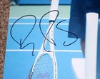 Roger Federer Signed 12x18  Photo  3 - Blue  psa Coa