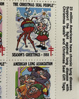 Remo Bramanti Christmas Seals 1988 30 Stamps 5 Tags Lung Assoc Candy Claus 1985