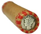 Old Us Silver Dime On One End   Wheat Penny Lincoln Cent Roll Fast Shipping