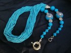 Vintage Stunning Multi Strands Turquoise Stone Beads Wonderful Unique Necklace