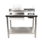 Stainless Steel Commercial Breading Table Manual Prep Station Chicken Fish Fried