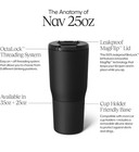 Br  mate Nav 25oz 100  Leak Proof Insulated Travel Tumbler With Magnetic Bevlock