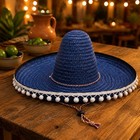 Mexican Woven Hat Colorful Wide Edge Sombrero Lightweight For Halloween  Beach