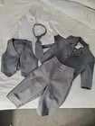 Toddler Boy S 5 Piece Gray Dress Suit Size 1 Euc