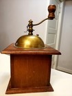 Antique Rare Hand Mill Brass And Metal Vintage Wood Coffee Grinder Kaffee