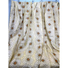 Vintage Window Curtains Set Yellow Orange Daisies Pair Pinch Pleat 24x56  Retro