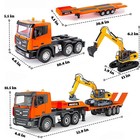 Rc Semi Truck   Rc Excavator Set  1 24 Scale Remote Control Flatbed Truck Wit   