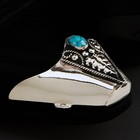 New  Western Cowboy Boot Toe Tips Rand -silver Toe Turquoise Stone - Pair   Set