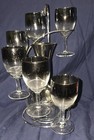 Mcm Silver Fade Dorothy Thorpe Decanter   Wine Glass Set On Spiral Stand 1960s