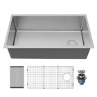 33-in  Undermount Single Bowl 16 Gauge Stainless Steel Kitchen Sink