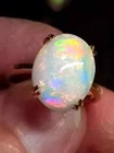 4 00ct Oval Cut Natural Fire Opal  Halo Engagement Ring 14k Yellow Gold Plated