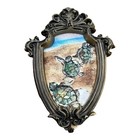 Mini Framed Sea Turtles Art Print- Wall Decor  Animal Print  Ornate Frame