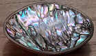 Vintage Alpaca Mexico Snuff Pill Box Abalone Shell Silver Hinged Lid  No Reserve
