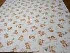 Vintage Hand Stitched Baby Crib Quilt Color Block Bears Gender Neutral 37x61