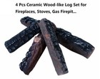 4 5 8 9 10 Pcs Ceramic Decorative Log For Gas Fireplace  Stoves  Firepit