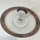 Vintage Tidbit Tray Sterling Silver Floral Overlay On Pink Edge 8 5    In Diameter