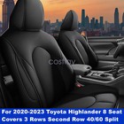 For 20-23 Toyota Highlander Full Set Protector Leather Seat Covers 8 Seat