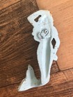 Vintage Metal Mermaid Blue Cast Iron Wall Hang Hook  Nautical Tiki Beach Bar