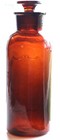 Antique Apothecary  Brown Glass Bottle With Stopper