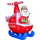  6ft Christmas Inflatable Decorations Claus Blow Up Built-in Santa Helicopter