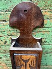 Vintage Wooden Hand Carved Match Holder
