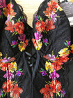 Cacique From Lane Bryant Black Bustier 44c Embroidered Flowers With Tags  read 