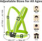 Reflective Strap Safety Vest Gear - 2-10 Pack Adjustable High Visible Reflective