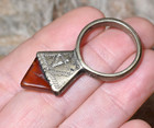 Antique Tuareg Etched Metal Ring Carnelian Stone Niger  Africa - Ring Size 9 75