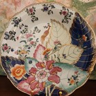 A Pair Of Gorgeous Vintage Tobacco Leaf Hand-painted Porcelain Plates 