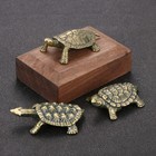 3pcs Vintage Brass Turtle Figurine Statue Home Ornaments Animal Figurines Gift
