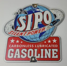 Vintage Silent Power Gasoline Sign - Gas Service Station Porcelain Sign