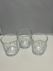 Pasabahce Scotch Double Old-fashioned Clear Block Optic Glasses 12 Oz  Set Of 3