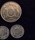 Botswana 50   1 Thebe Uncirculated  2 Coins  Eagle   Turaco Birds Km  7 Km 3