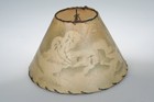 Vintage 10 western Syle Rawhide Lamp Shade W  Scene Palm Trees Sombrero Rustic 