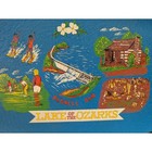Vintage Lake Of The Ozarks Souvenir Serving Tray Bagnell Dam Blue Fiberglass Mcm