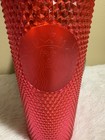 New Starbucks 2019 Hot Pink Studded Bling Iridescent Cold Cup Tumbler Venti 24oz
