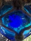 New Blue Glass Float W real Pufferfish Blue Led Bulb Tiki Bar Decor Oceanic