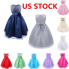 Us Flower Girl Dress Child Baby Party Wedding Birthday Princess Christening Gown