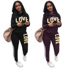 Women Casual Tracksuit Jogging Gym Sports Hoodies Sweatshirt Pants Suit 2 Pcs