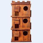 Wooden Bird Houses For Outside     14 Rooms Large Bird House  Carbonized Pine Rust