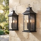 2 Pack 22 In Outdoor Black Led Wall Light Exterior Lantern Sconce Porch Fixture