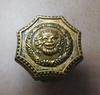 Antique Odd Figural Gnome Door Knob C-14500 W  Rosette Ornate Cast Brass Bronze