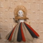 Antique Shaker Pen Wipe Doll And  german   Porscilin Miniature Doll